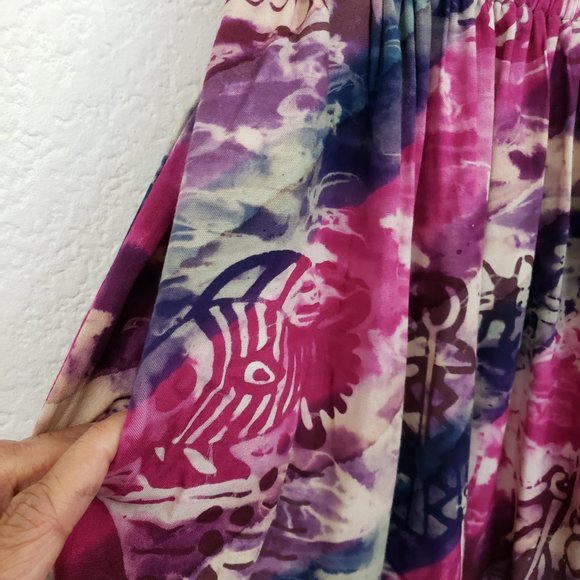 Gone Troppo Women's Sz Large Tie Dye Harem Buttoned Hem Boho Baggy Pants - Picture 8 of 14